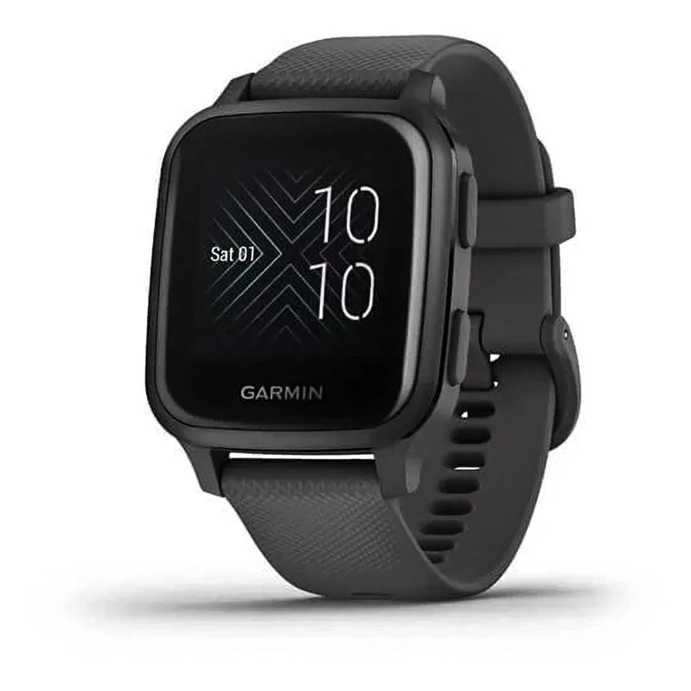 Спортивные наручные часы Garmin Venu Sq серый с алюминиевым безелем и с силиконовым ремешком 010-02427-10