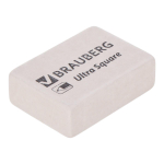 Ластик BRAUBERG "Ultra Square", 26х18х8мм, белый, натуральный каучук, 228707