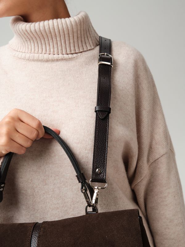 Замшевая сумка сэтчел Colette DBR 31349 черный каштан