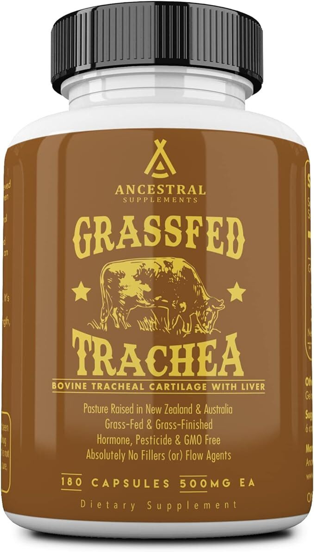 Ancestral Supplements - Grass Fed Bovine Tracheal Cartilage 500 mg 180 capsules