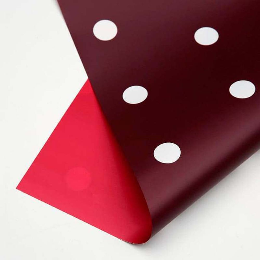 Пленка мат-я В горох 58см*10м БОРДО