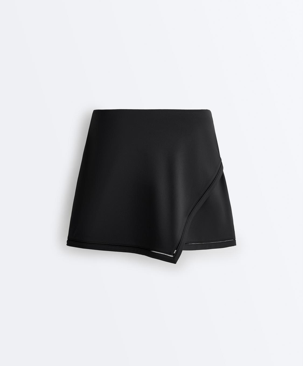 Oysho Юбка Comfortlux с перекрестным швом, черный
