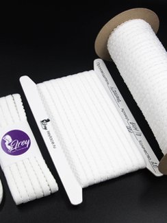 001 641/8 ОПТ Резинка отделочная Lauma Fabrics, 8 мм, белый 001