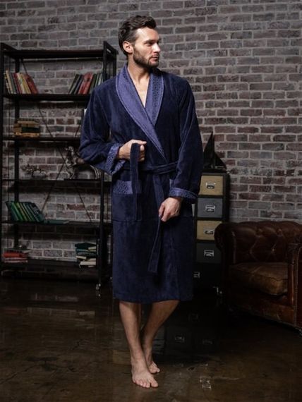 Халат мужской Christopher без капюшона Джинс "Polens"