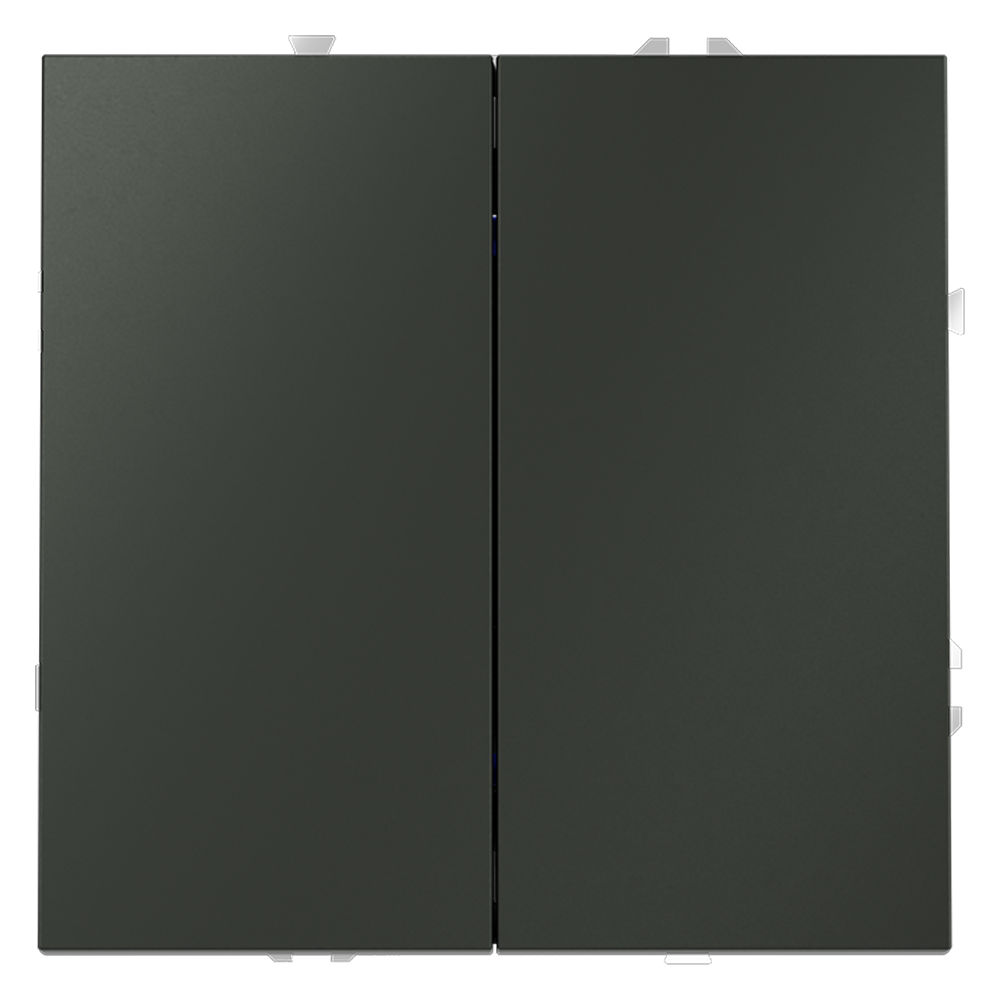 Выключатель с самовозвратом встраиваемый VOLTUM S70 двухклавишный 10А, (титан)