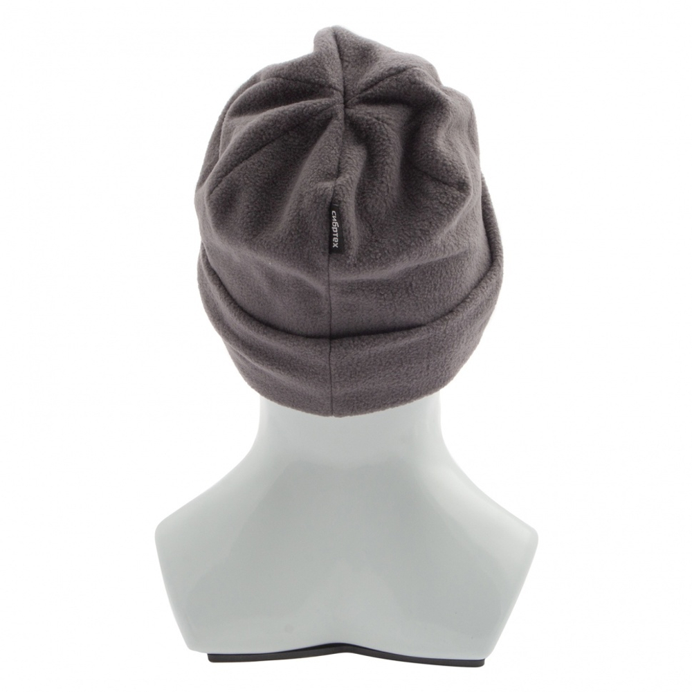 Шапка с отворотом из флиса для взрослых, размер 56-57, серая Россия Сибртех
