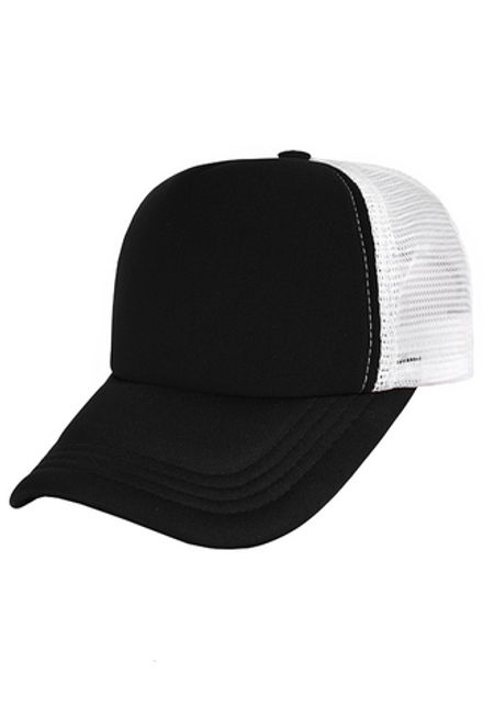 Бейсболка черная с белой сеткой