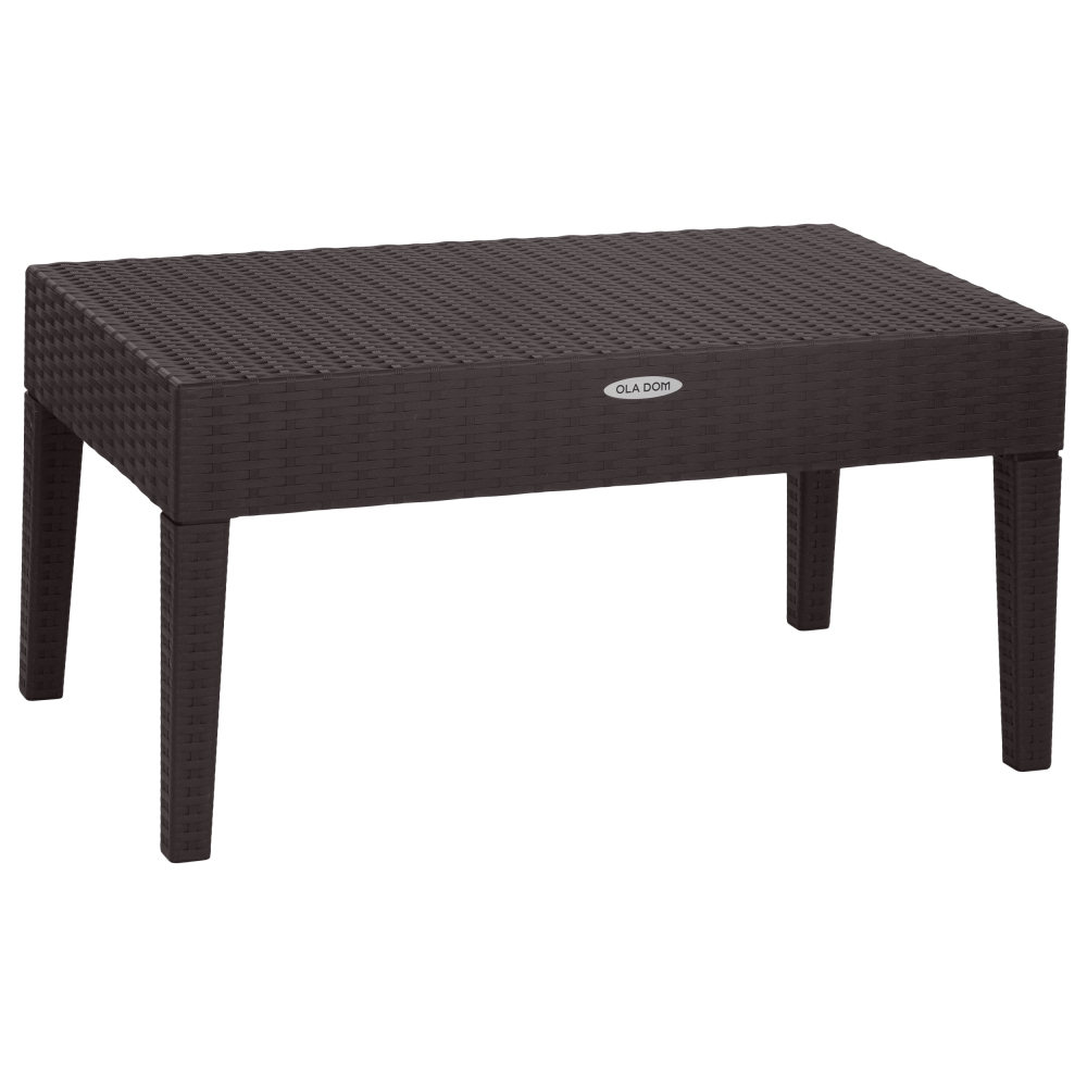 Стол пластиковый журнальный прямоугольный Ola Dom арт.ЭП 401455 (коричневый)