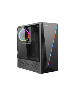 Ginzzu SL200 FAN Rear 12CM LED  1*USB 3.0,1*USB 2.0,AU Window w/o PSU