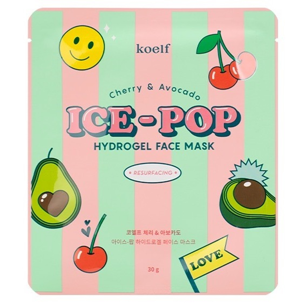 Koelf Маска гидрогелевая с вишней и авокадо – Cherry&avocado hydrogel face mask, 30г, шт