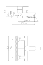 Смеситель для ванны CULTO FERRO с коротким изливом и душевым набором