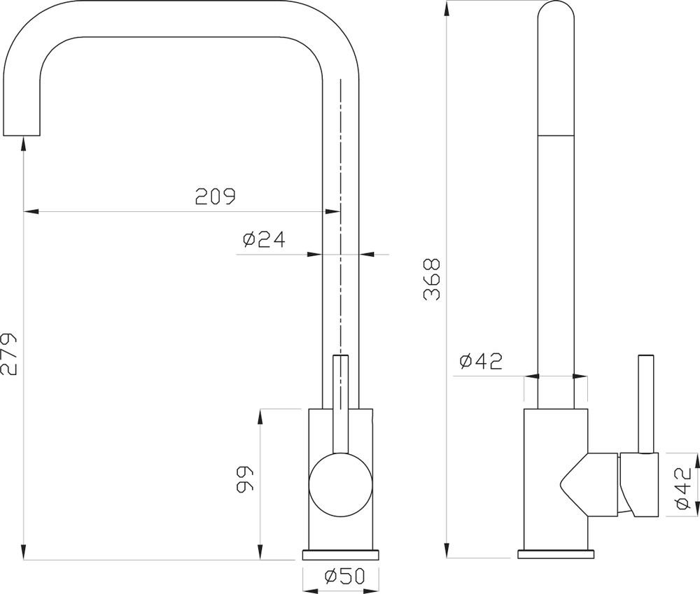 Смеситель для кухни Domaci Равенна DM-041022-GM вороненая сталь