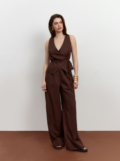 Брюки на резинке изо льна