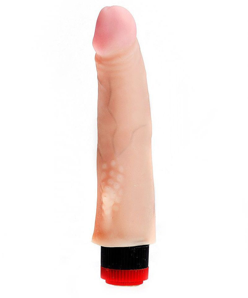 Art-Style №11 – реалистичный вибратор с шишечками для клитора, телесный, 22 см