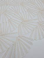 Вышивка на сетке молочный/золото К706