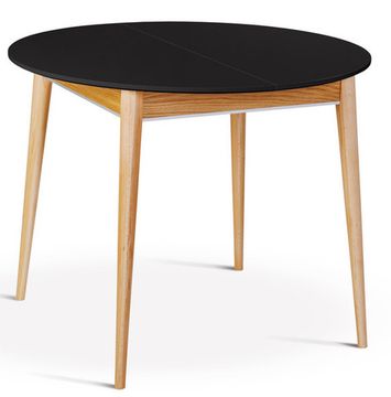 Стол Арека К950 (бук/тон чёрный/тон подстолья 2/ножка 8) 95х95(125)