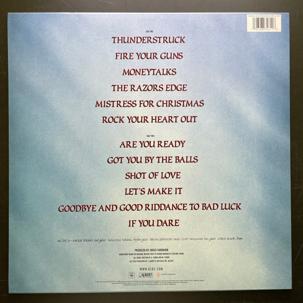 AC/DC ‎– The Razors Edge (Европа 2024г.) Gold