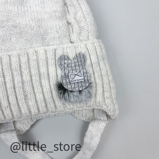 Шапка зимняя "Зайчик" Св серая