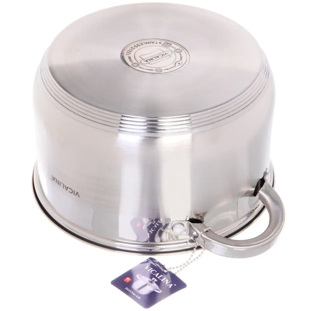 Кастрюля из нержавеющей стали VICALINA 4,8л, индукция, VL-7014