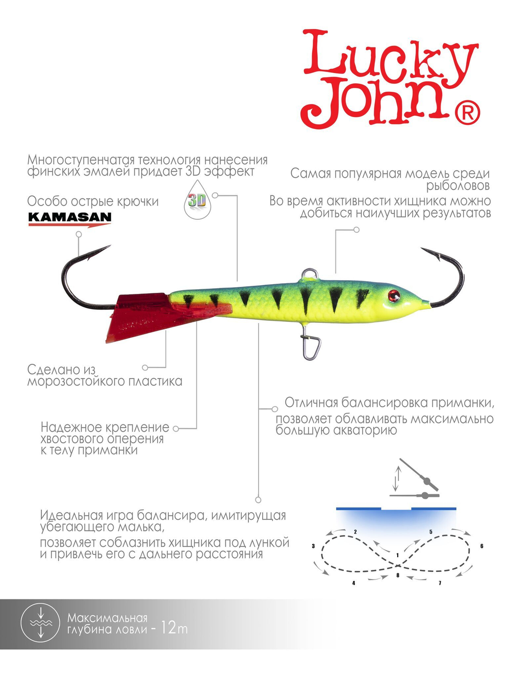 Балансир Lucky John CLASSIC 7 70мм/36RT