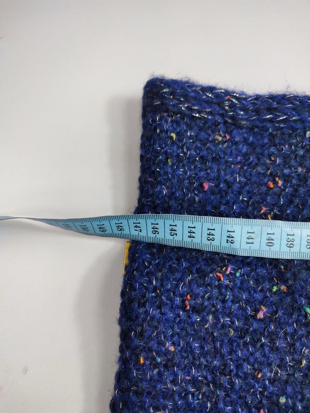 Шарф-снуд синий с люрексом