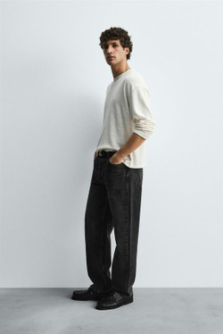 ZARA ДЖИНСЫ STRAIGHT FIT, УГОЛЬНЫЙ