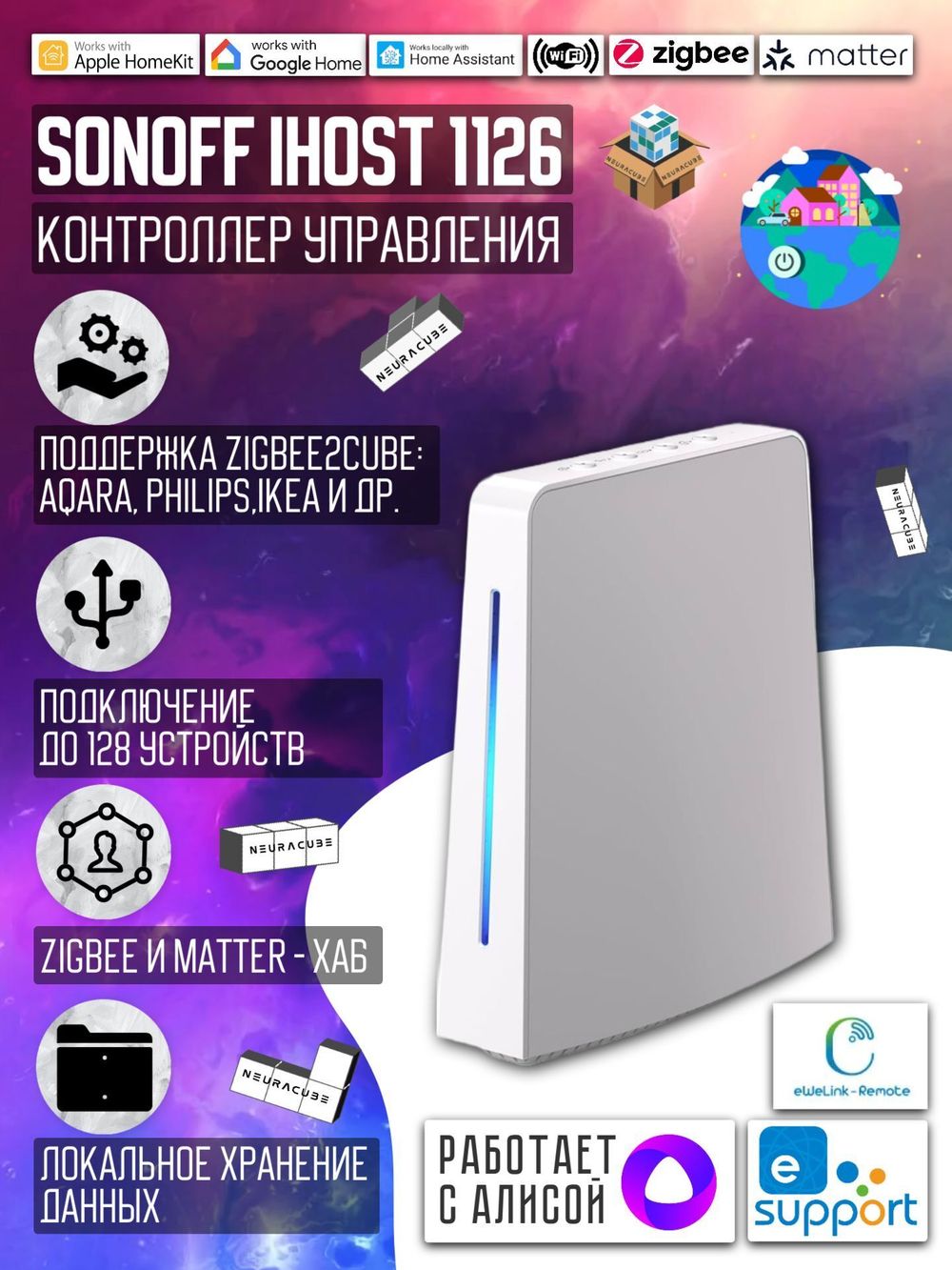 Sonoff iHost Smart Home Hub 4GB RV1126 (Контроллер)