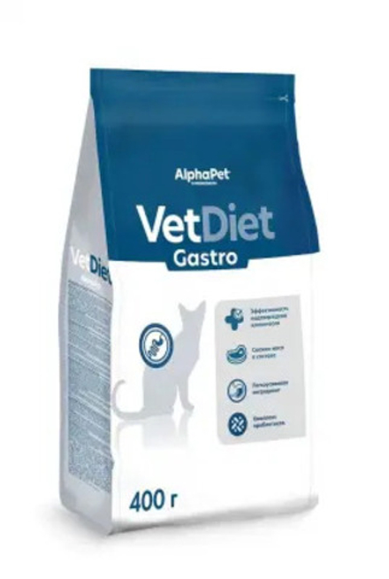 ALPHA PET Vet diet Gastro Сухой корм для кошек при проблемах с пищеварением 0,4 кг