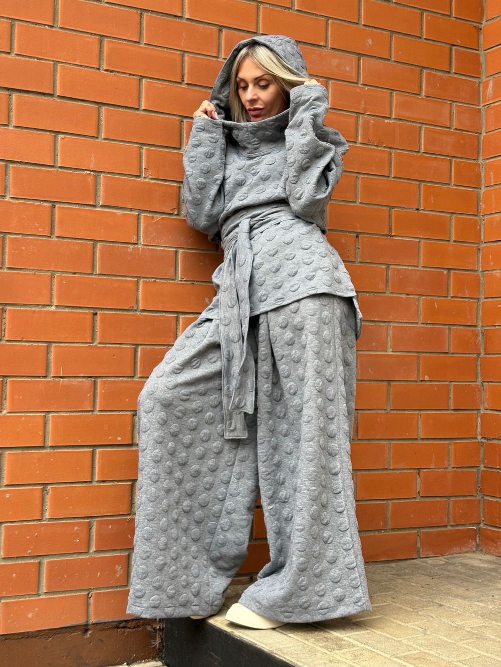 Брюки -палаццо /жаккард