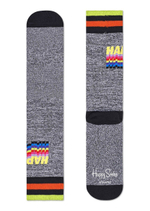 Носки унисекс Athletic Happy Sock с цветными полосками (Размер: 25) (Цвет: серый)