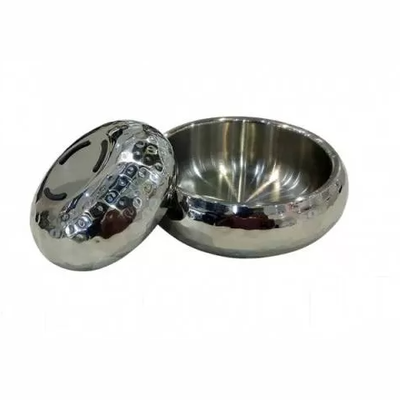 Миска метал. с двойными стенками на резинке "серебрянная чаша" 0,83 л (10216170/190419/0066512, индия )