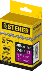 STEHER type B, шаг 0.325″, паз 1.5 мм, 72 звена, цепь для бензопил (75302-45)