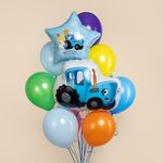 Шар (19''/48 см) Звезда, Синий трактор, С Днем Рождения!, 1 шт. в уп.