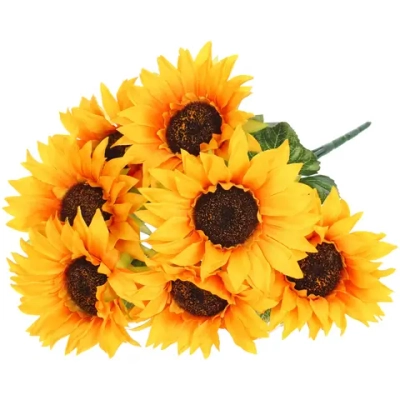 Искусственные цветы «Подсолнухи» 43см 7 цветков