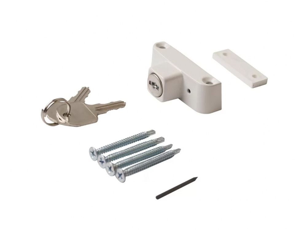 Блокиратор открывания окна с ключом белый