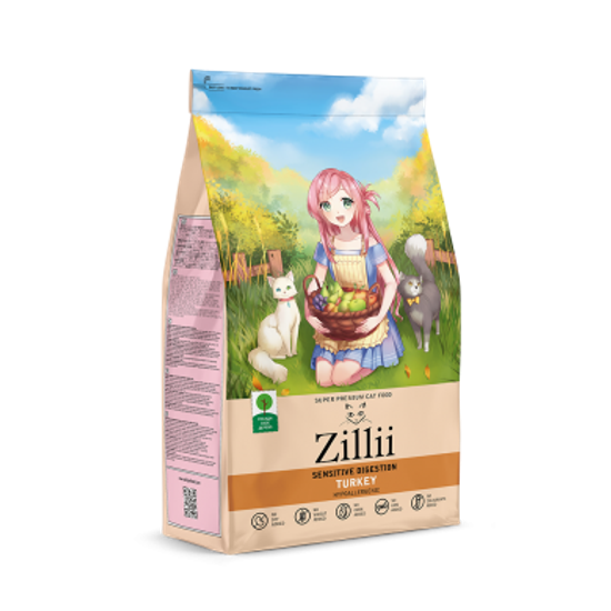 Zillii Sensitive Digestion Cat Сухой корм для взрослых кошек с чувствительным пищеварением Индейка