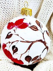 Елочный шар Ветка боярышника 8 см., Коломеев (КУ-80-214029)