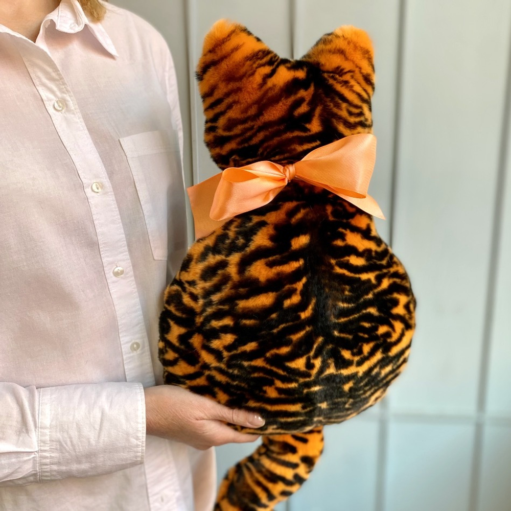 подушка тигр из натурального меха
