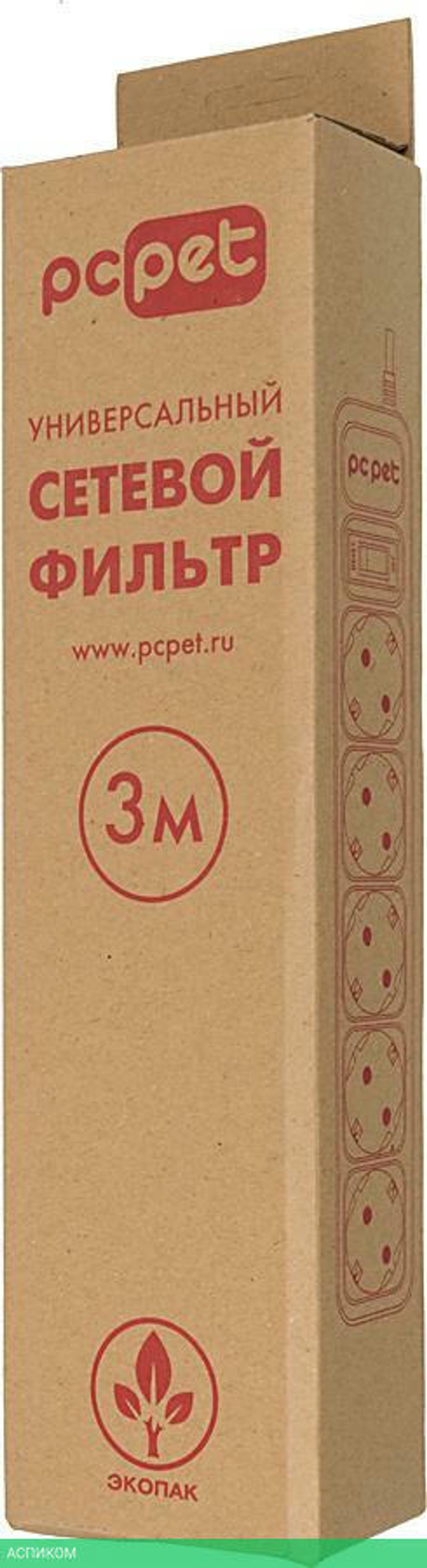 Сетевой фильтр PC Pet AAP01006-3-G серый