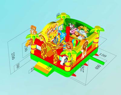 Коммерческий надувной батут «Сафари-экскурсия 2» 4x3.5x2,5 м