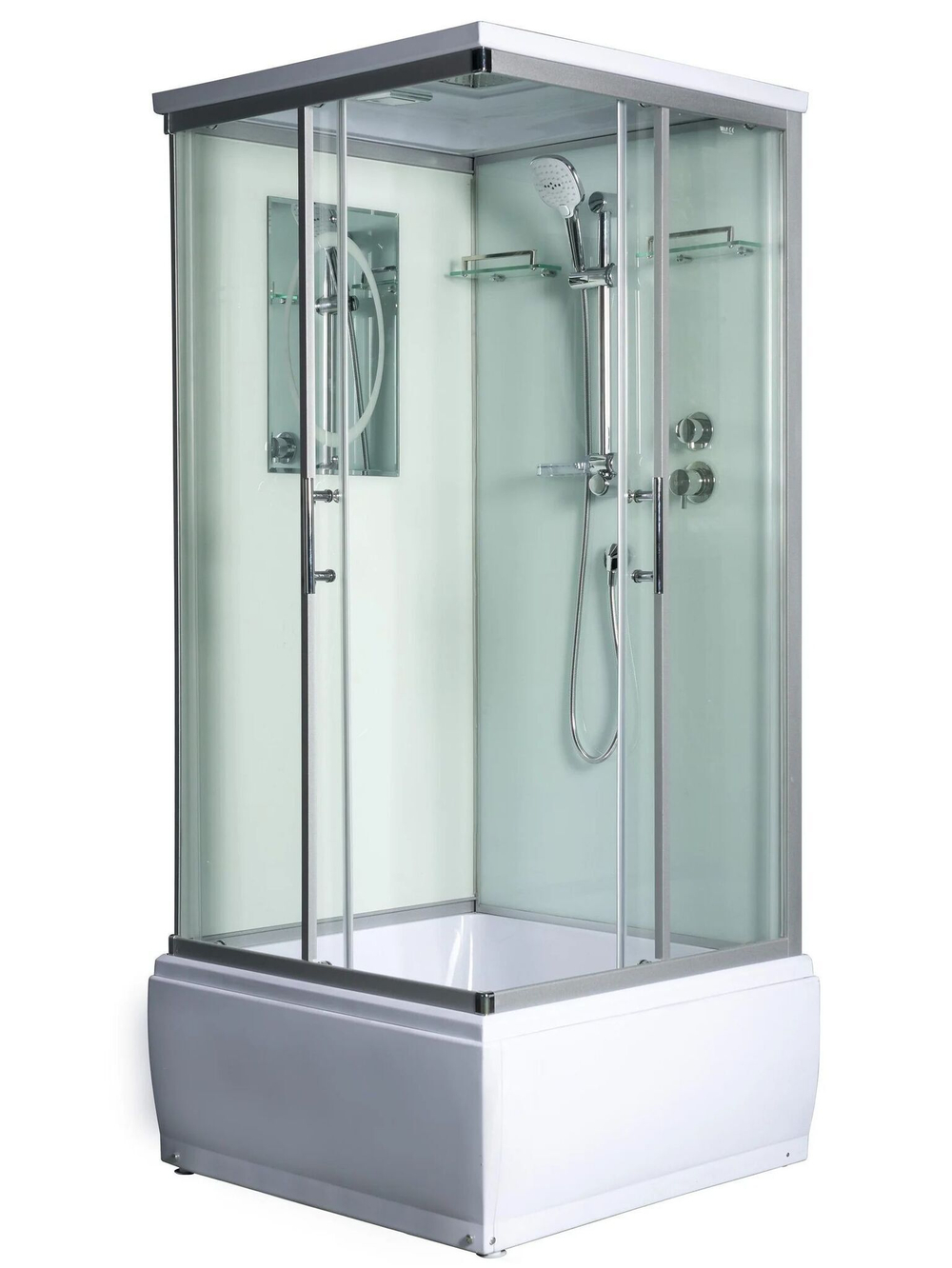 Душевая кабина WeltWasser  WW500 ALLER 902 90х90 см,  прозрачное стекло, поддон низкий, крыша