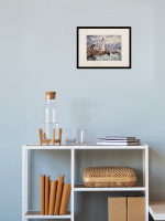 Картина авторская акварельная в паспарту 21*30 см на стену для интерьера "Маяк Портленд-Хед. США"