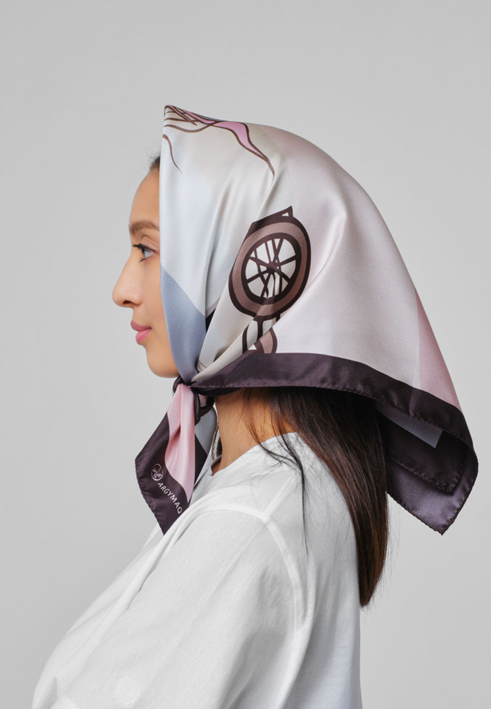 Шелковый платок KERUEN PINK/BLUE 70х70
