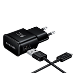 Сетевое зарядное устройство Samsung EP-TA20, USB-A + кабель Type-C, 15Вт, Black (Черный)