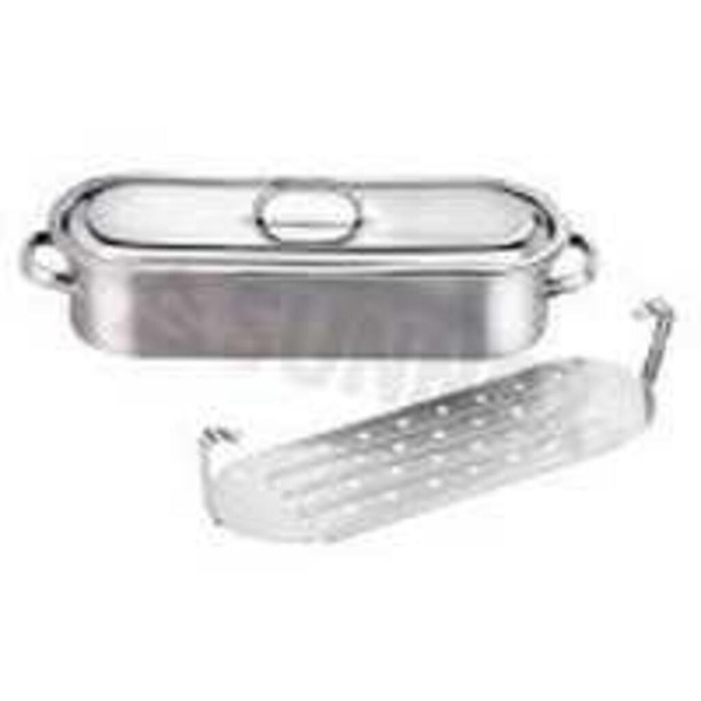 Кастрюля 6 л котел 45*14*10,5 см для рыбы овальный с паровой вставкой нерж. ИНДУКЦИЯ SUNNEX