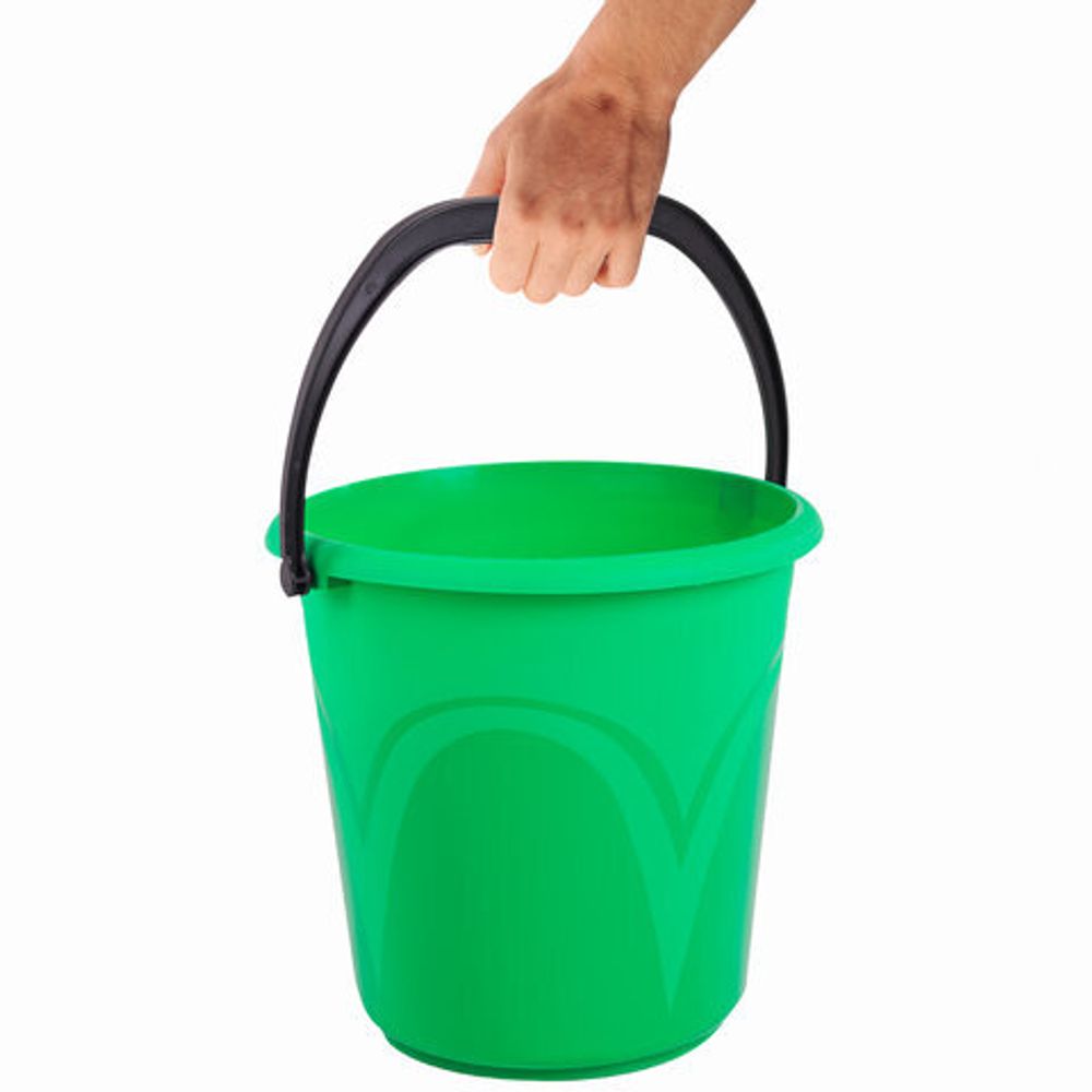 Ведро 10 л, без крышки, пластиковое, пищевое, цвет зеленый, мерная шкала, LAIMA, 603893