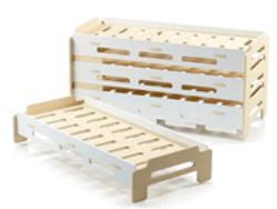 Кровать складируемая фанера, 1240х640х280, бесцветный лак