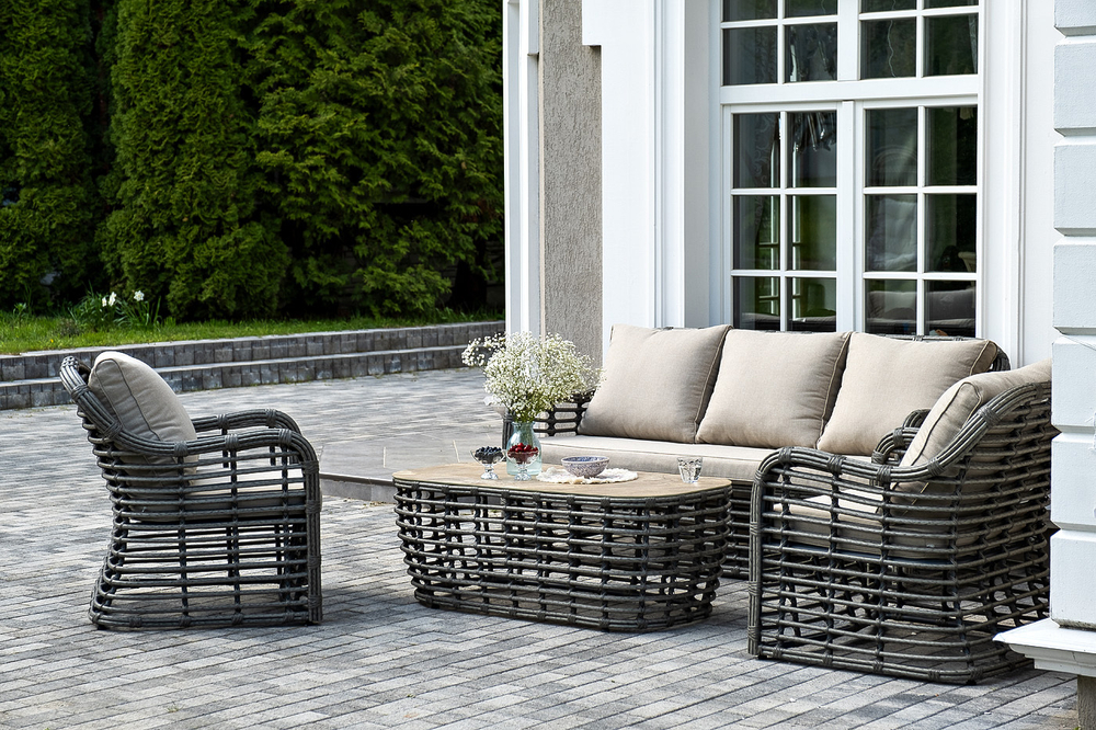 "Ницца" лаунж-зона из искусственного ротанга, цвет бронзовый