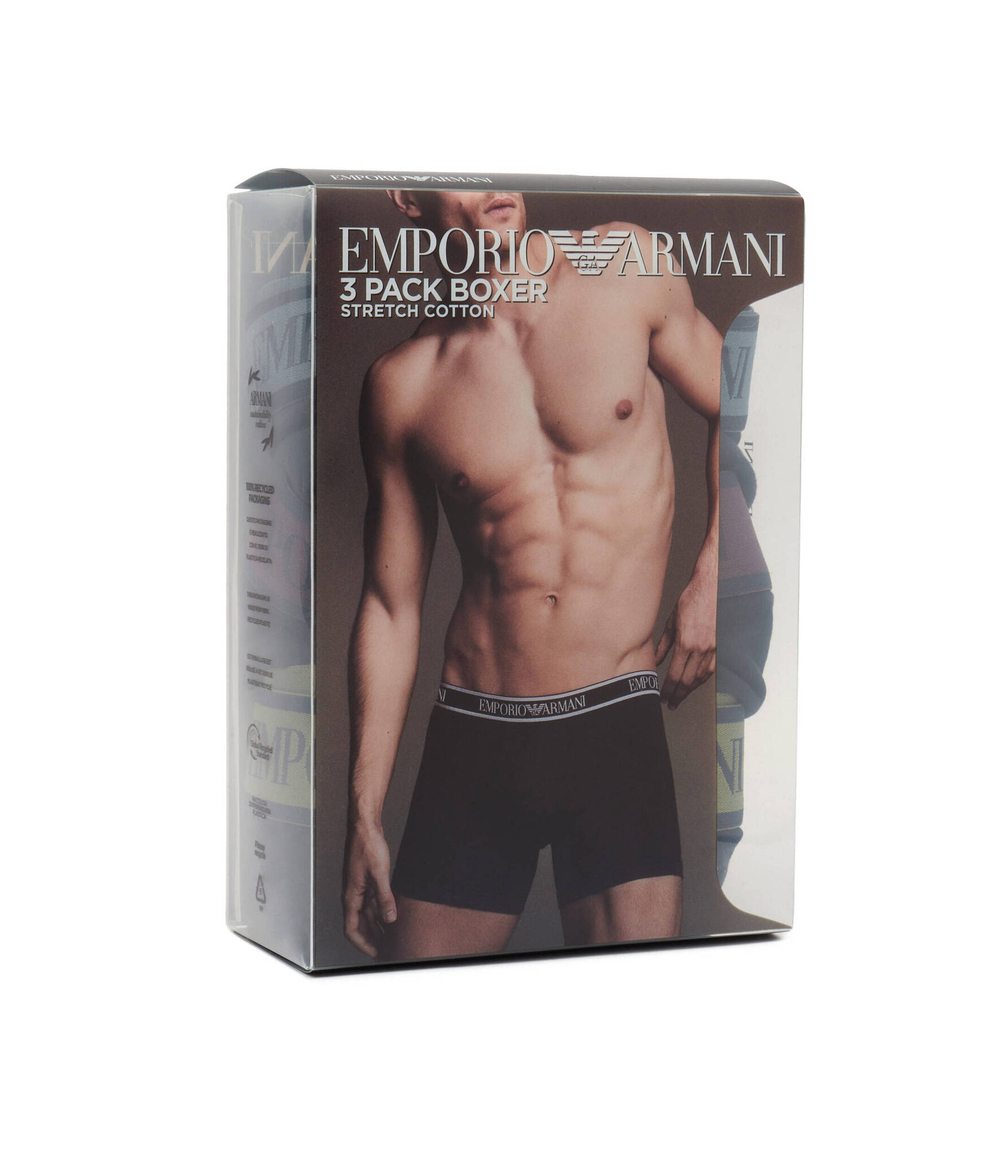 Трусики-боксеры 3шт. Emporio Armani - темно-синий(111473 4F717)