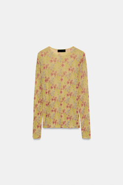 ZARA ТОП ИЗ ТРИКОТАЖА С ЦВЕТОЧНЫМ ПРИНТОМ, РАЗНОЦВЕТНЫЙ